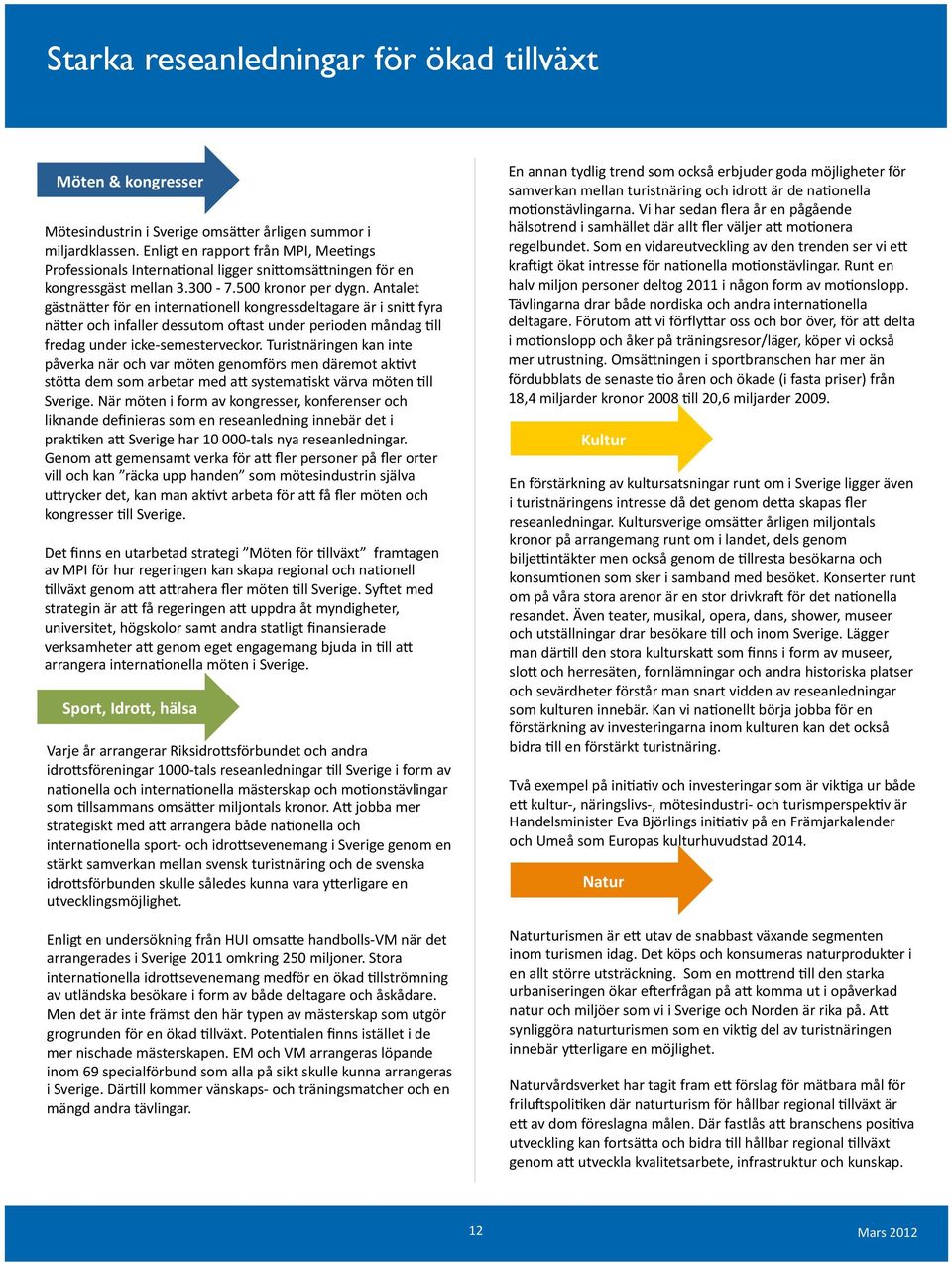 Antalet gästnä9er för en internakonell kongressdeltagare är i sni9 fyra nä9er och infaller dessutom oyast under perioden måndag Kll fredag under icke- semesterveckor.