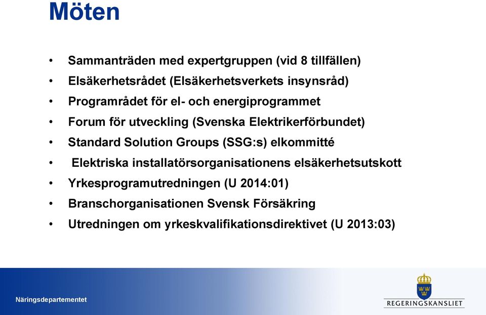 Solution Groups (SSG:s) elkommitté Elektriska installatörsorganisationens elsäkerhetsutskott