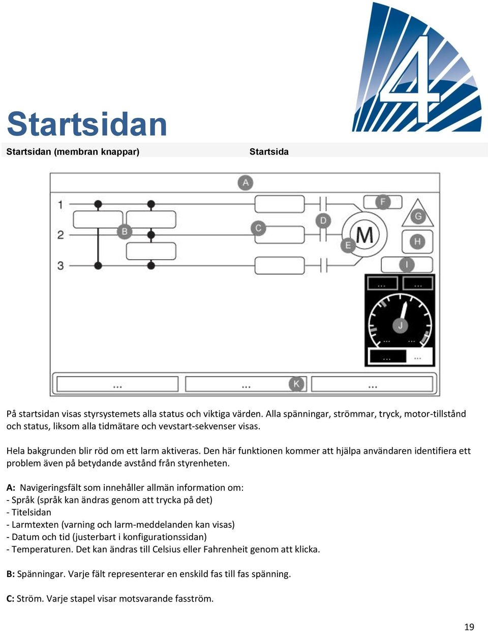 Den här funktionen kommer att hjälpa användaren identifiera ett problem även på betydande avstånd från styrenheten.