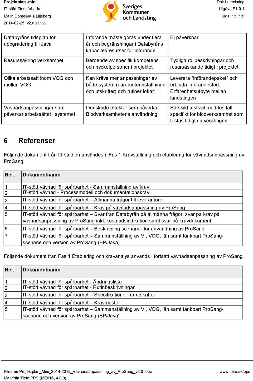 kräva mer anpassningar av både system (parameterinställningar och utskrifter) och rutiner lokalt Leverera införandepaket och erbjuda införandestöd.