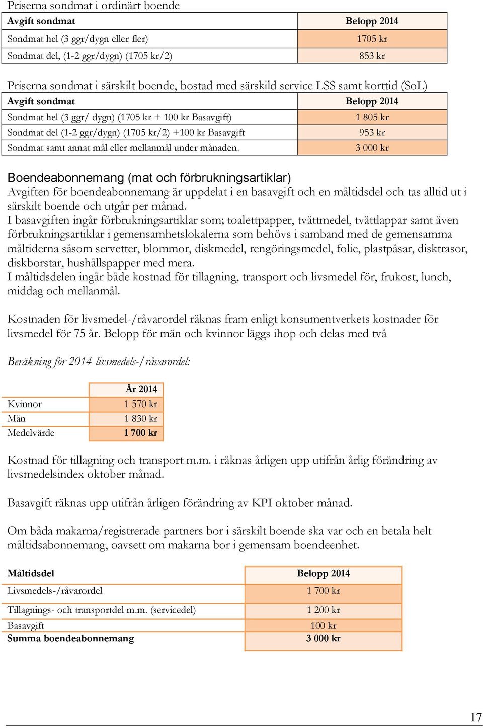 mål eller mellanmål under månaden.