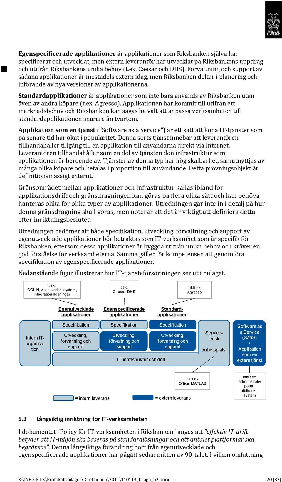 Standardapplikationer är applikationer som inte bara används av Riksbanken utan även av andra köpare (t.ex. Agresso).