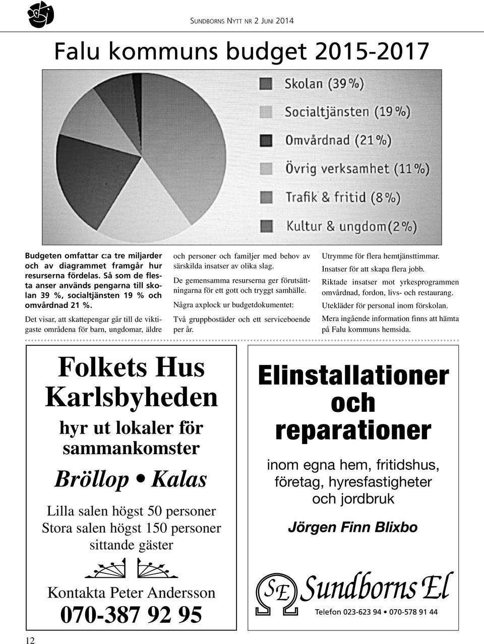 Det visar, att skattepengar går till de viktigaste områdena för barn, ungdomar, äldre och personer och familjer med behov av särskilda insatser av olika slag.