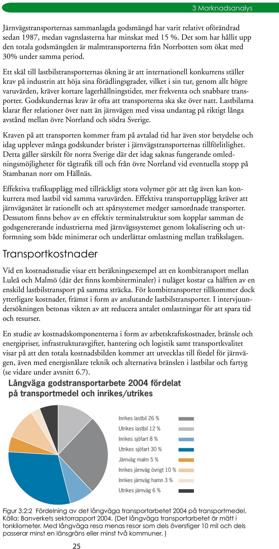 Ett skäl till lastbilstransporternas ökning är att internationell konkurrens ställer krav på industrin att höja sina förädlingsgrader, vilket i sin tur, genom allt högre varuvärden, kräver kortare