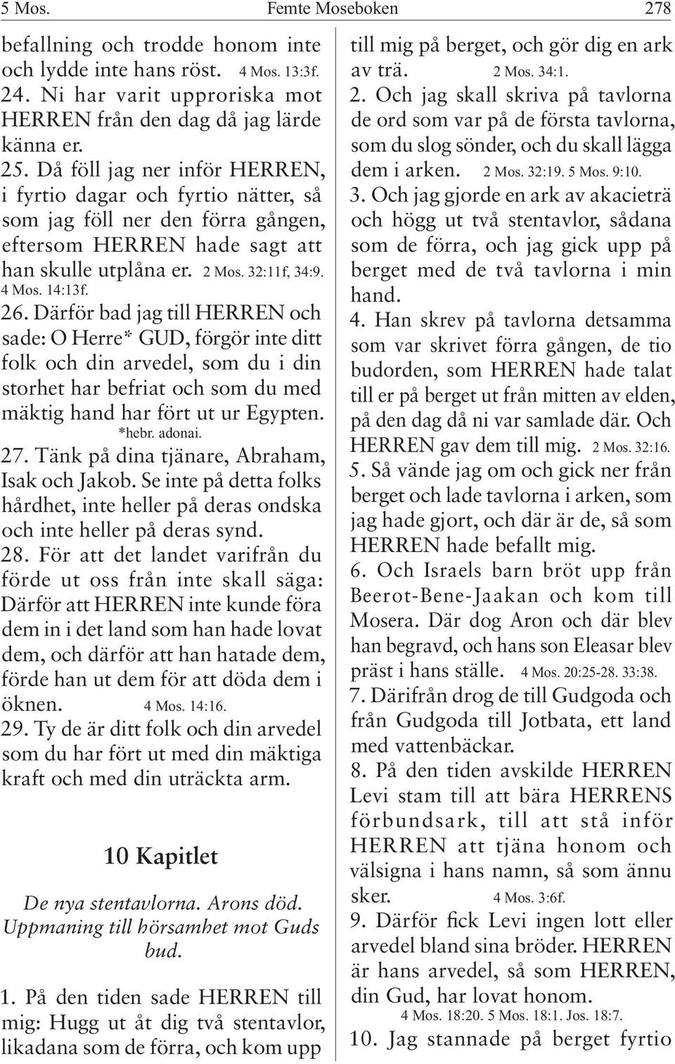 Därför bad jag till HERREN och sade: O Herre* GUD, förgör inte ditt folk och din arvedel, som du i din storhet har befriat och som du med mäktig hand har fört ut ur Egypten. *hebr. adonai. 27.