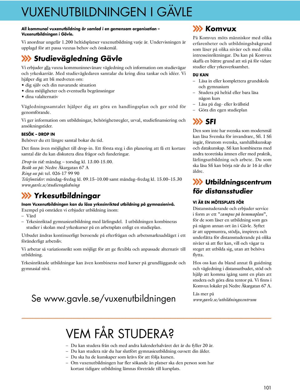 Med studievägledaren samtalar du kring dina tankar och idéer.