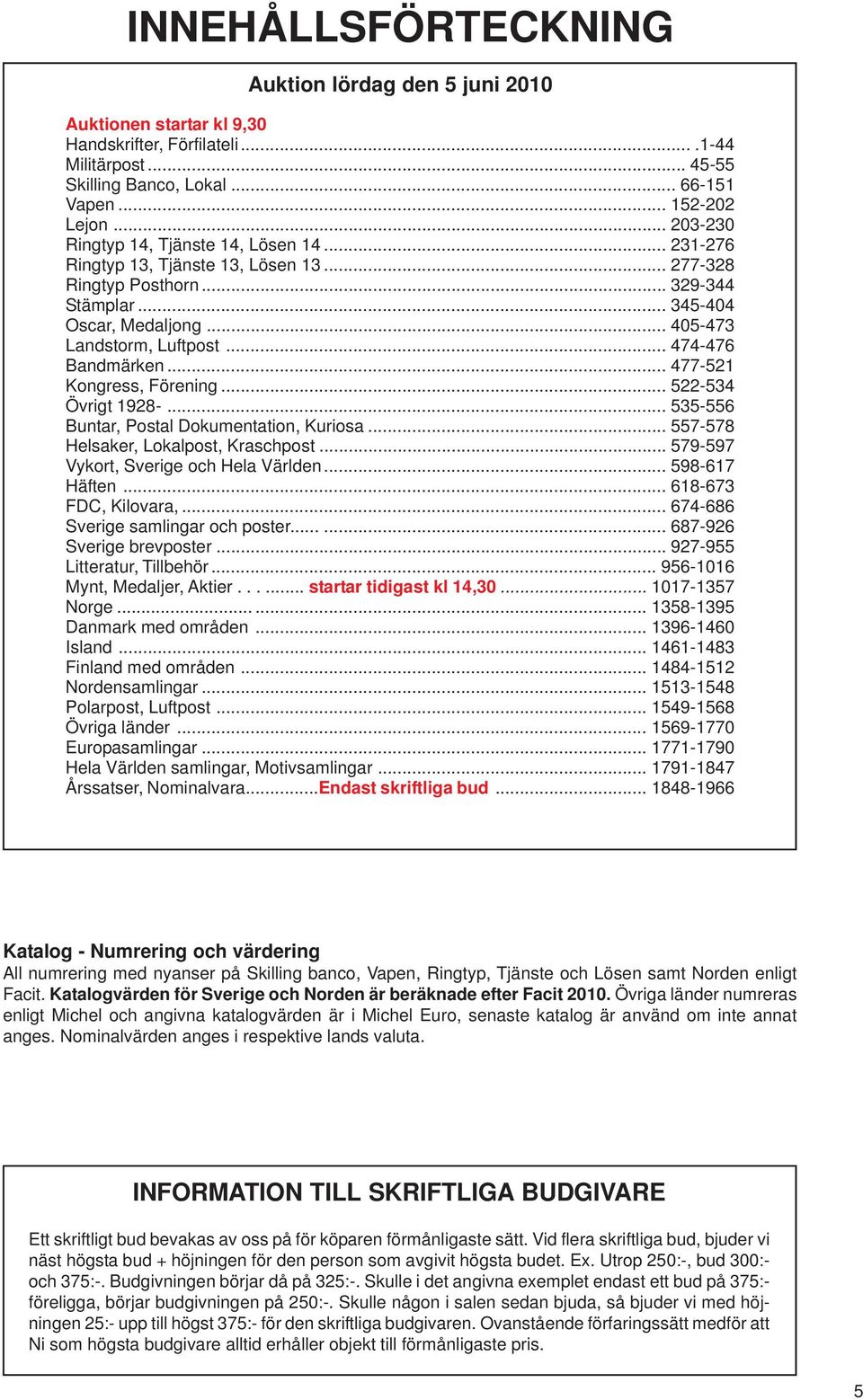 .. 474-476 Bandmärken... 477-521 Kongress, Förening... 522-534 Övrigt 1928-... 535-556 Buntar, Postal Dokumentation, Kuriosa... 557-578 Helsaker, Lokalpost, Kraschpost.