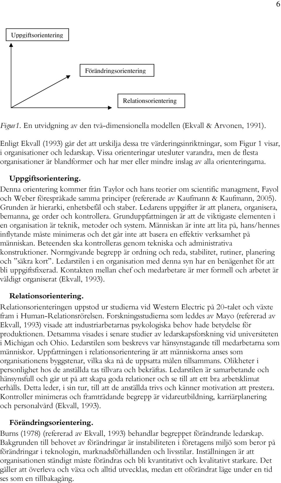 Vissa orienteringar utesluter varandra, men de flesta organisationer är blandformer och har mer eller mindre inslag av alla orienteringarna. Uppgiftsorientering.