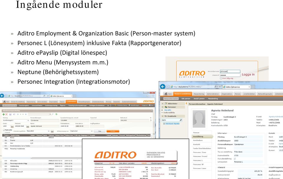 (Digital lönespec)» Aditro Menu (Menysystem 