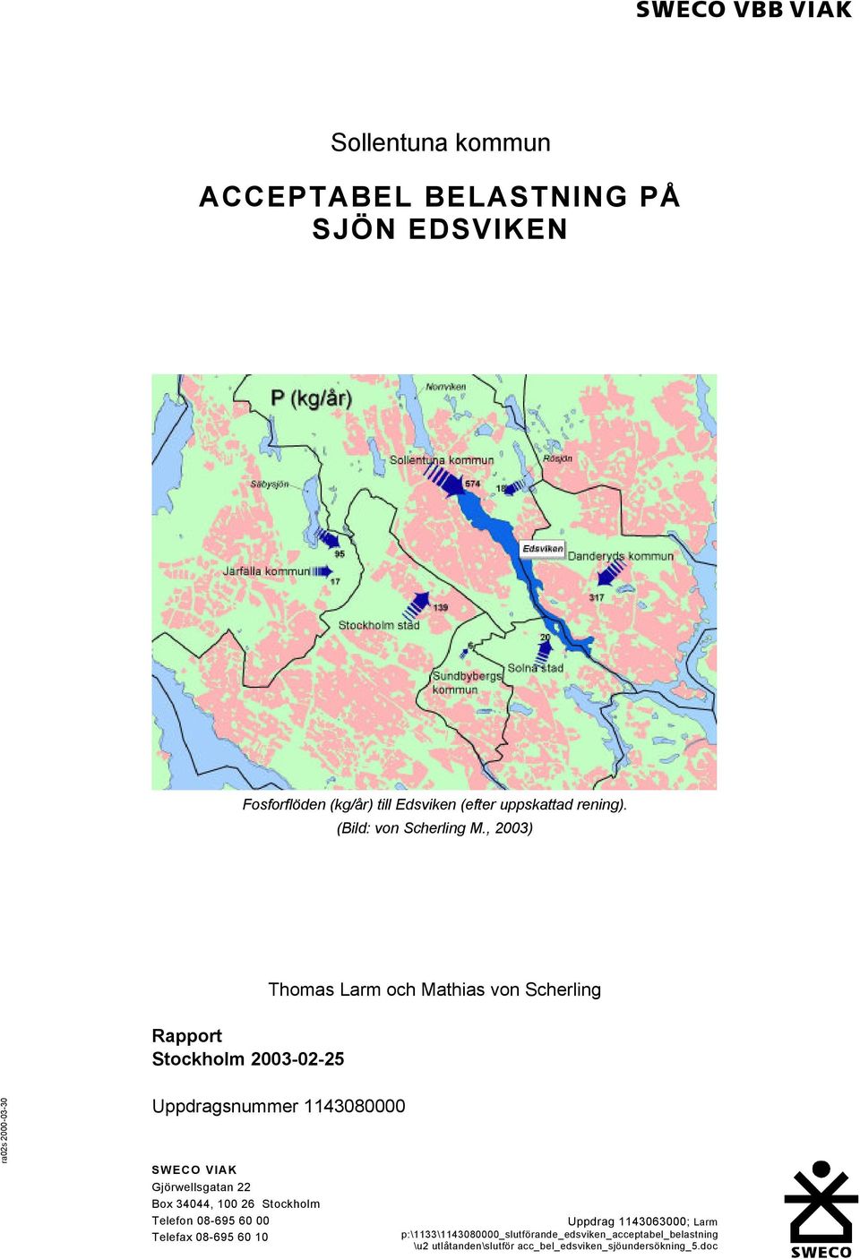 , 2003) Thomas Larm och Mathias von Scherling Rapport Stockholm 2003-02-25