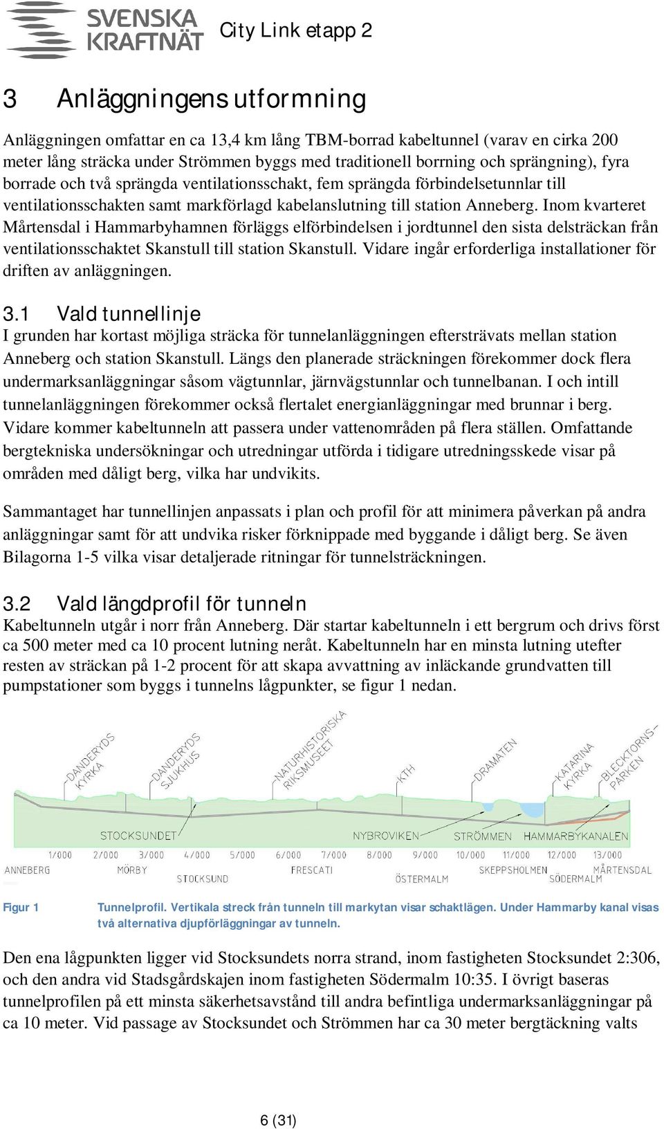 Inom kvarteret Mårtensdal i Hammarbyhamnen förläggs elförbindelsen i jordtunnel den sista delsträckan från ventilationsschaktet Skanstull till station Skanstull.