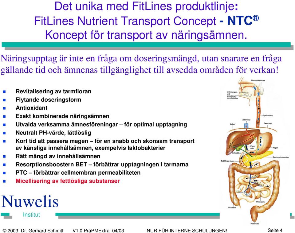 Revitalisering av tarmfloran Flytande doseringsform Antioxidant Exakt kombinerade näringsämnen Utvalda verksamma ämnesföreningar för optimal upptagning Neutralt PH-värde, lättlöslig Kort tid att