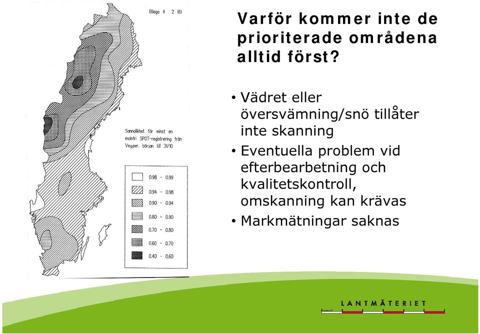 Vädret eller översvämning/snö tillåter inte skanning