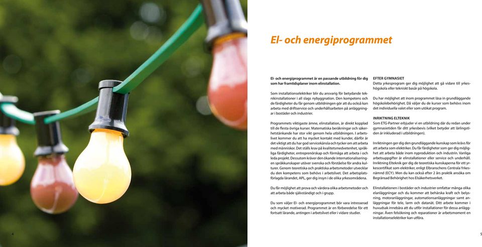 Den kompetens och de färdigheter du får genom utbildningen gör att du också kan arbeta med driftservice och underhållsarbeten på anläggningar i bostäder och industrier.