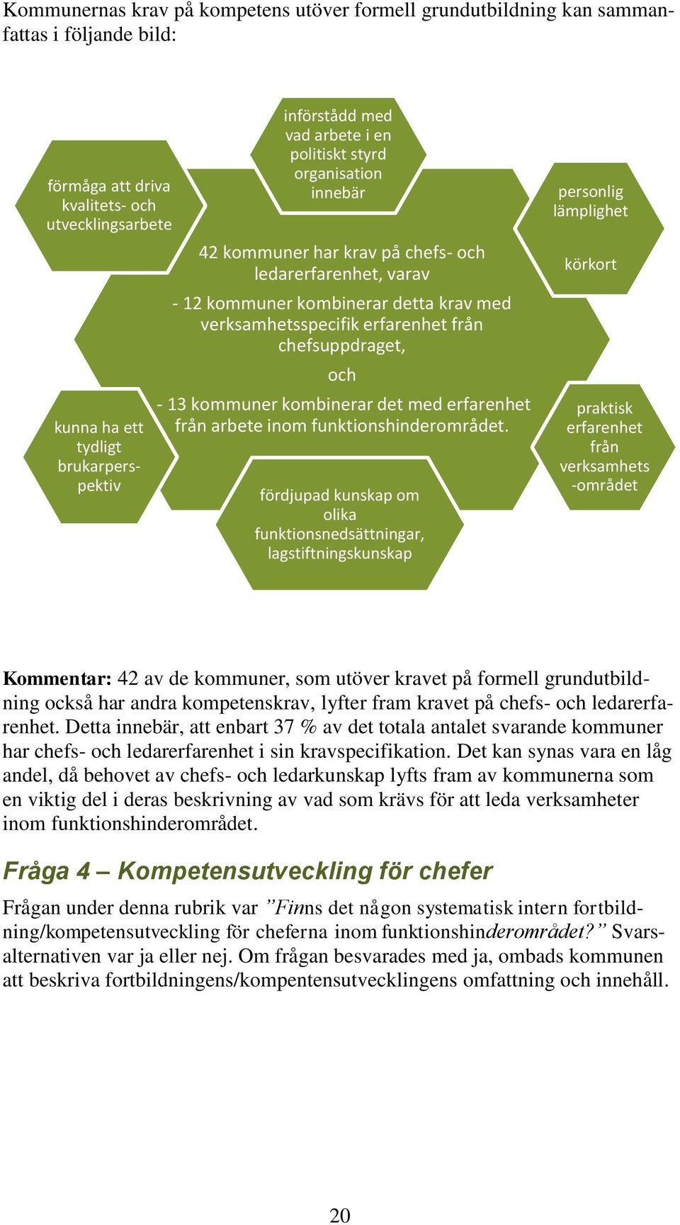 chefsuppdraget, och - 13 kommuner kombinerar det med erfarenhet från arbete inom funktionshinderområdet.