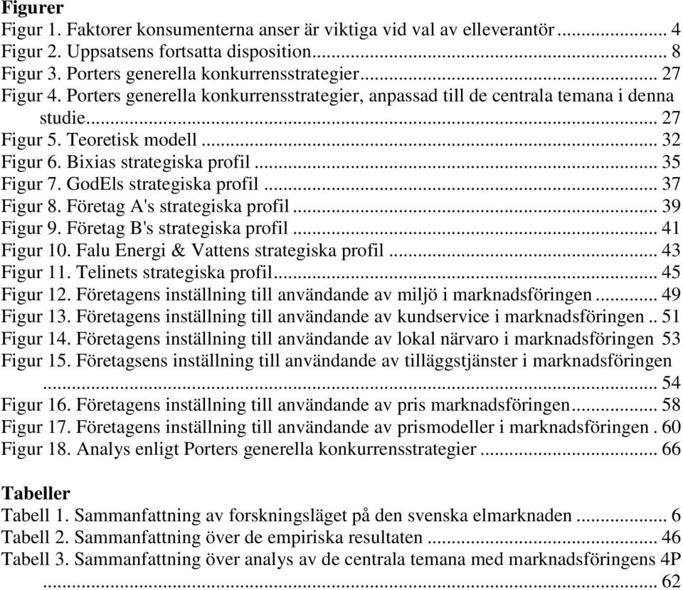 GodEls strategiska profil... 37 Figur 8. Företag A's strategiska profil... 39 Figur 9. Företag B's strategiska profil... 41 Figur 10. Falu Energi & Vattens strategiska profil... 43 Figur 11.