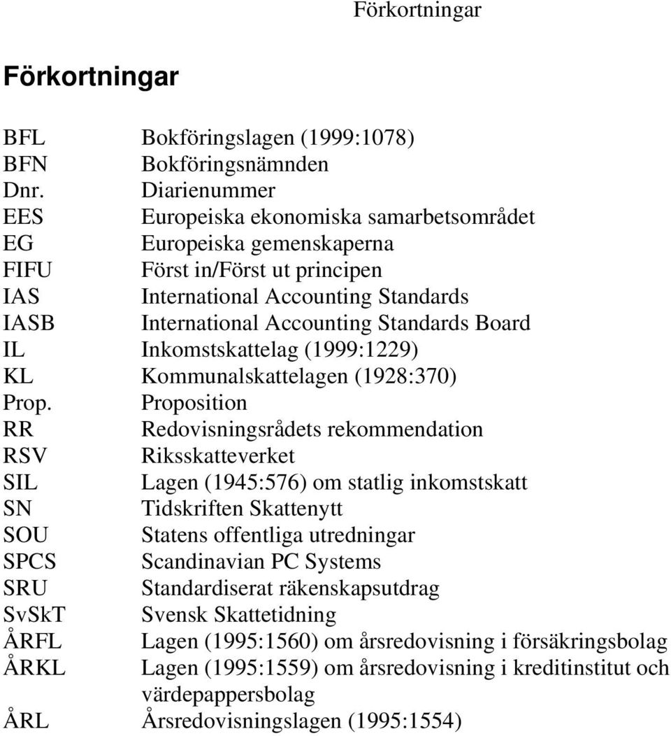 Board IL Inkomstskattelag (1999:1229) KL Kommunalskattelagen (1928:370) Prop.