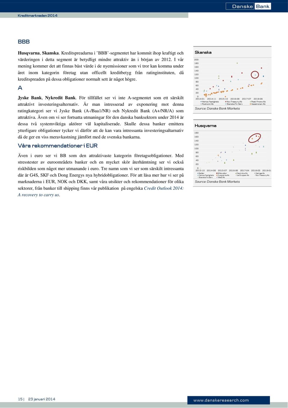 obligationer normalt sett är något högre. A Jyske Bank, Nykredit Bank. För tillfället ser vi inte A-segmentet som ett särskilt attraktivt investeringsalternativ.
