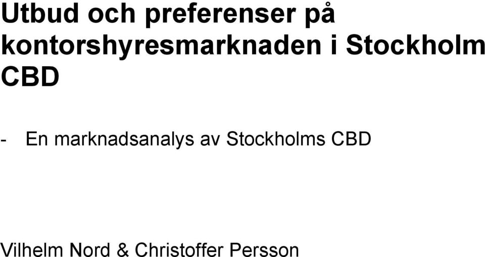 CBD - En marknadsanalys av