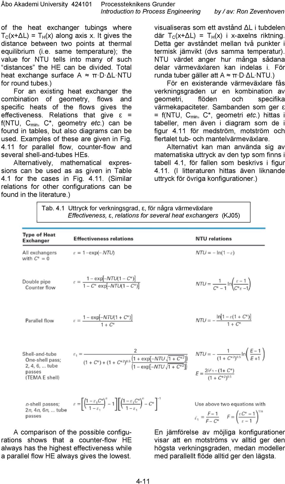 Relations that give ε = f(ntu, C min, C*, geometry etc.) can be found in tables, but also diagrams can be used. Examples of these are given in Fig. 4.