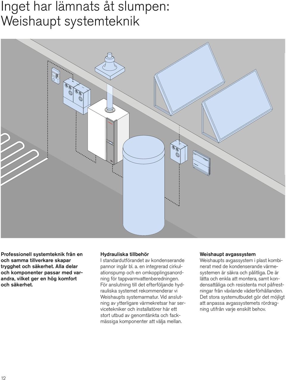 För anslutning till det efterföljande hydrauliska systemet rekommenderar vi Weishaupts systemarmatur.