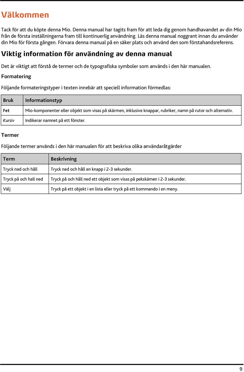 Viktig information för användning av denna manual Det är viktigt att förstå de termer och de typografiska symboler som används i den här manualen.