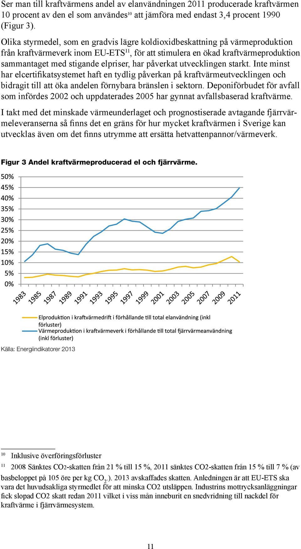 har påverkat utvecklingen starkt. Inte minst har elcertifikatsystemet haft en tydlig påverkan på kraftvärmeutvecklingen och bidragit till att öka andelen förnybara bränslen i sektorn.