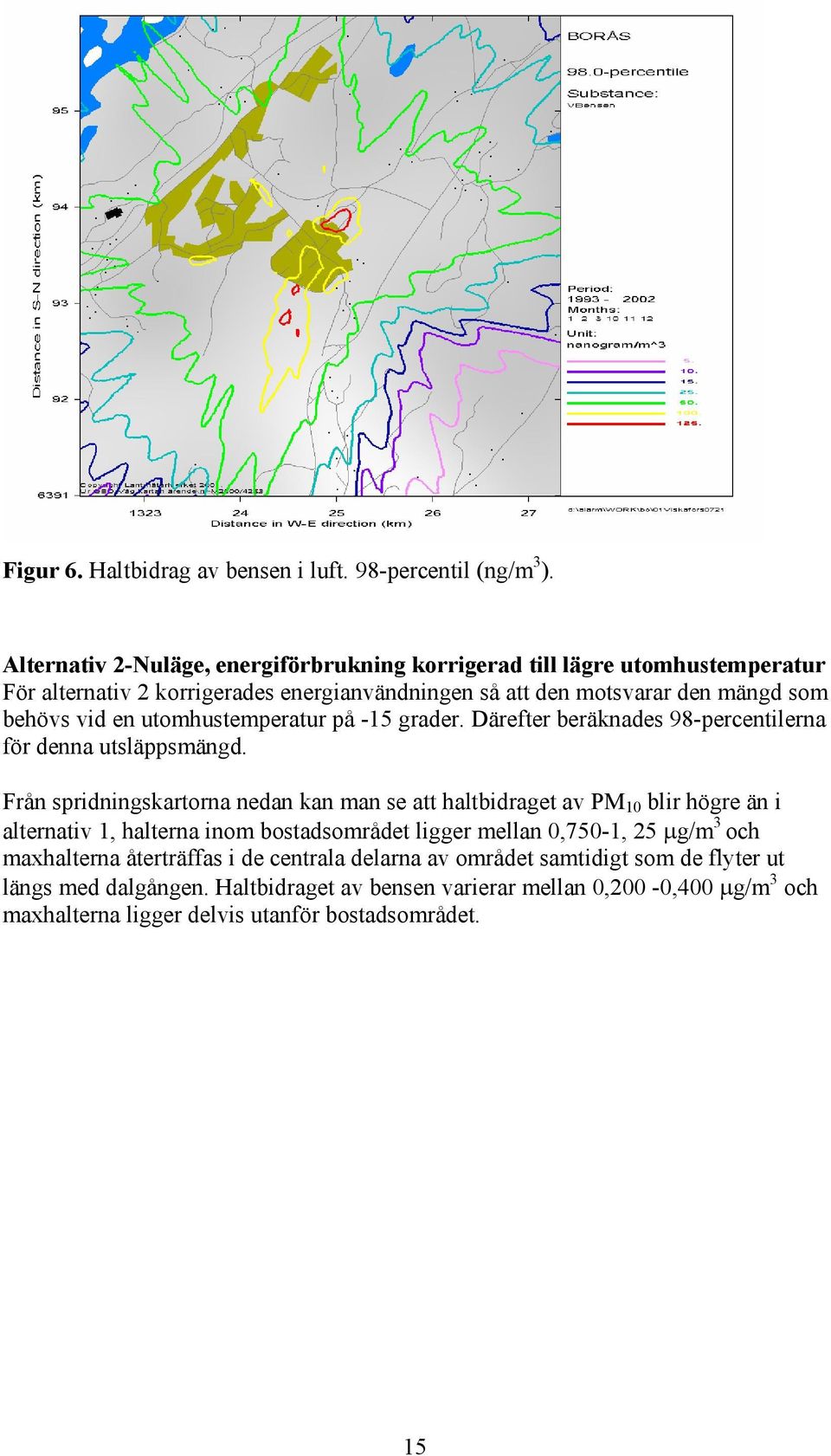 utomhustemperatur på -15 grader. Därefter beräknades 98-percentilerna för denna utsläppsmängd.