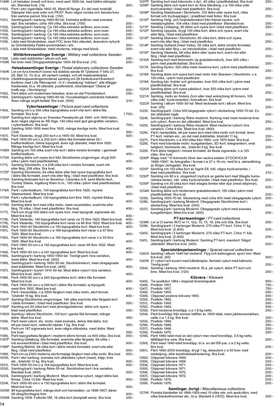 Bra variation, cirka 190 olika. Bra kval. (700) 200:- 1152L Samling/parti i kartong. Ca 190 olika estniska exilbrev, som ovan. 200:- 1153L Samling/parti i kartong.