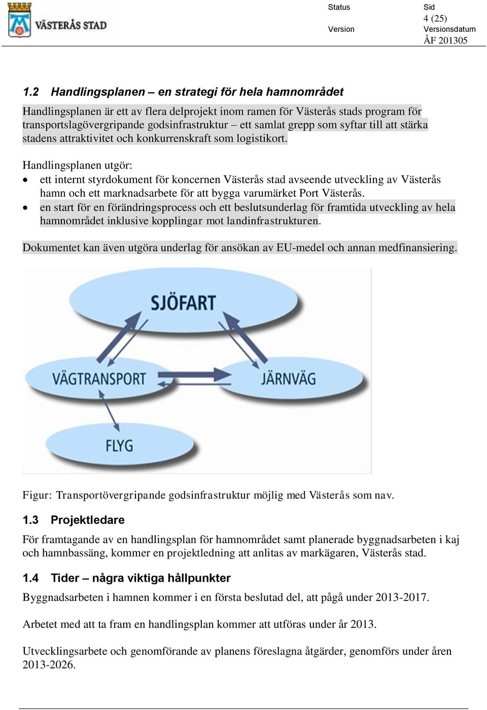 som syftar till att stärka stadens attraktivitet och konkurrenskraft som logistikort.