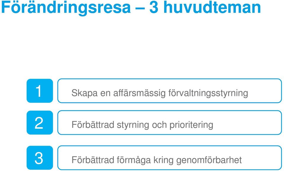 Förbättrad styrning och prioritering 3