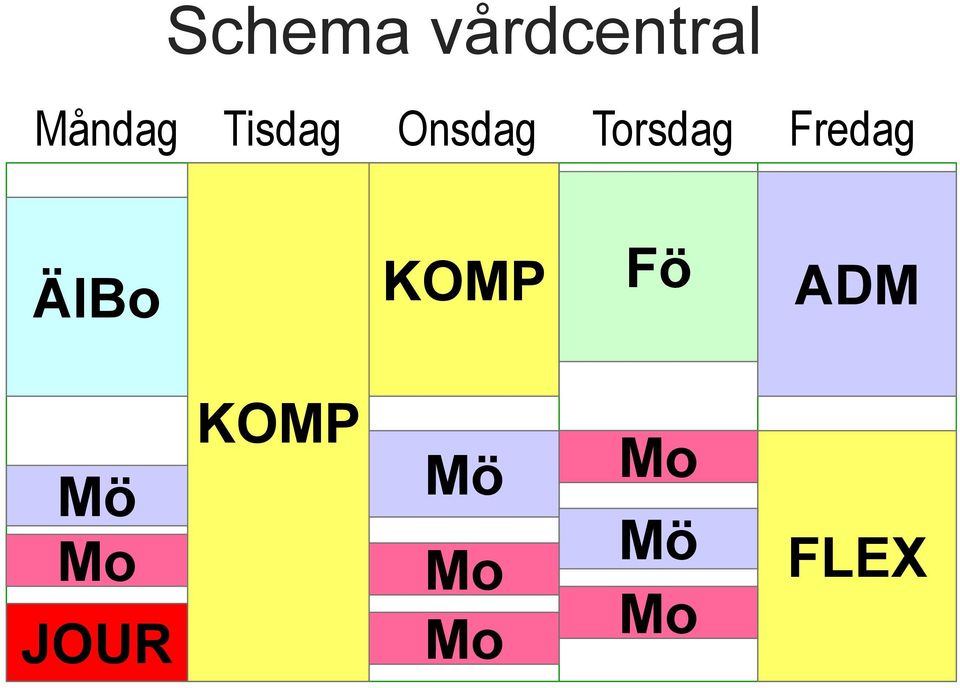 Fredag ÄlBo KOMP Fö ADM Mö