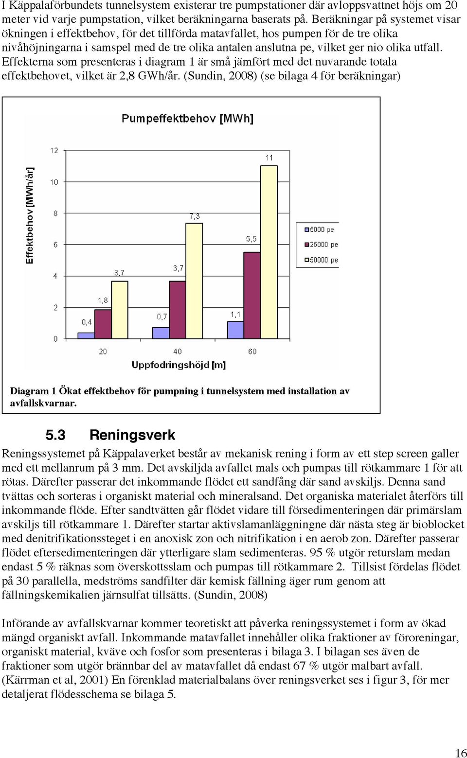 utfall. Effekterna som presenteras i diagram 1 är små jämfört med det nuvarande totala effektbehovet, vilket är 2,8 GWh/år.