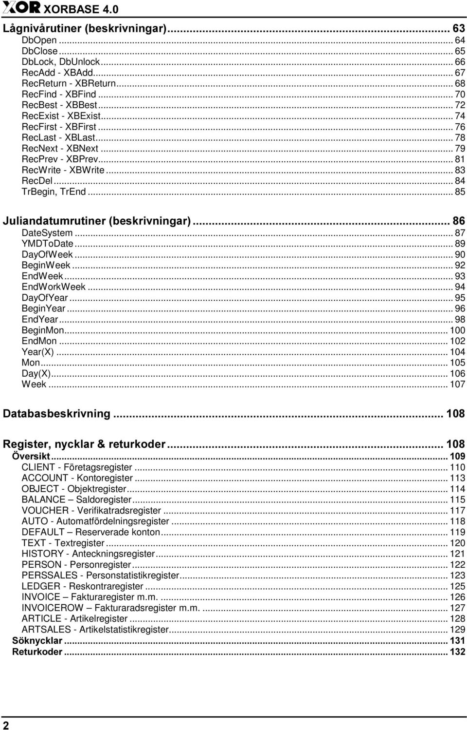 .. 92 EndWeek... 93 EndWorkWeek... 94 DayOfYear... 95 BeginYear... 96 EndYear... 98 BeginMon... 100 EndMon... 102 Year(X)... 104 Mon... 105 Day(X)... 106 Week... 107 CLIENT - Företagsregister.