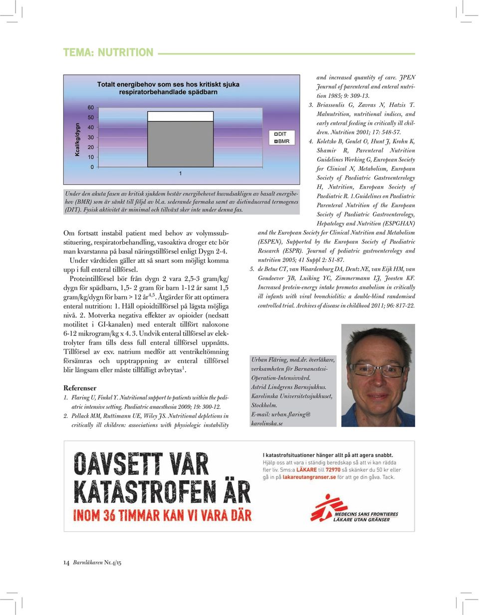 Om fortsatt instabil patient med behov av volymssubstituering, respiratorbehandling, vasoaktiva droger etc bör man kvarstanna på basal näringstillförsel enligt Dygn 2-4.