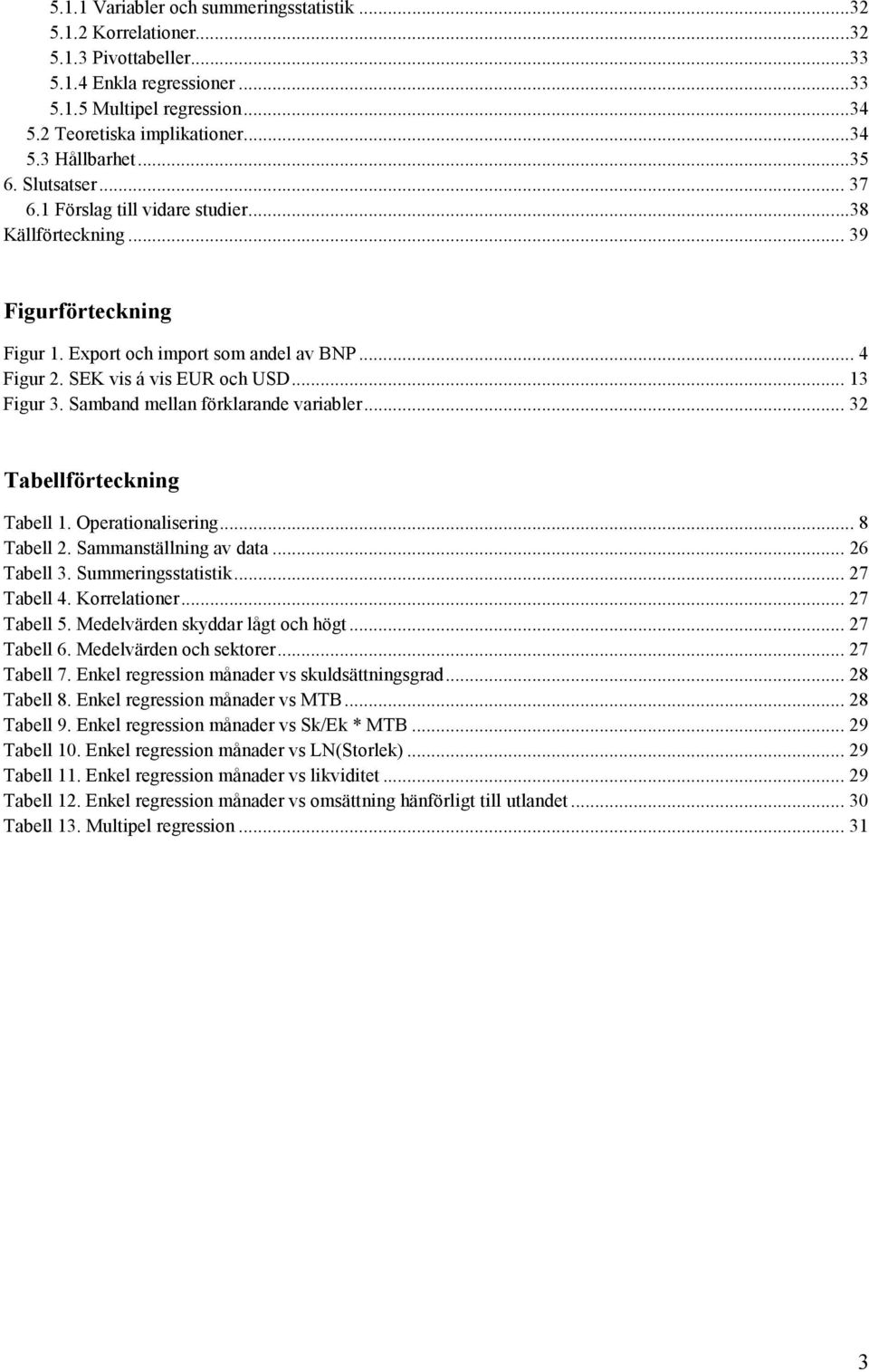 Samband mellan förklarande variabler... 32 Tabellförteckning Tabell 1. Operationalisering... 8 Tabell 2. Sammanställning av data... 26 Tabell 3. Summeringsstatistik... 27 Tabell 4. Korrelationer.