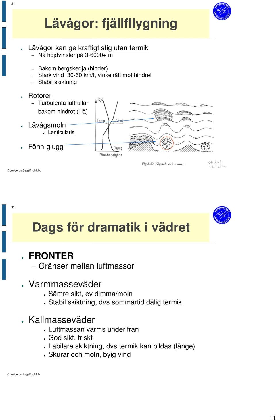 för dramatik i vädret FRONTER Gränser mellan luftmassor Varmmasseväder Sämre sikt, ev dimma/moln Stabil skiktning, dvs sommartid dålig