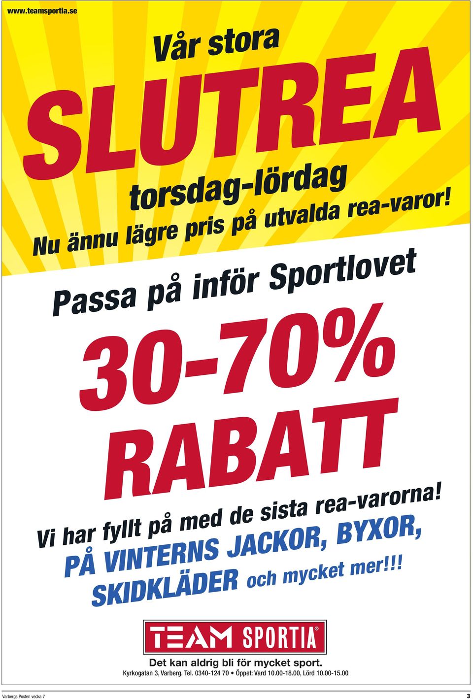 PÅ VINTERNS JACKOR, BYXOR, SKIDKLÄDER och mycket mer!!! Det kan aldrig bli för mycket sport.