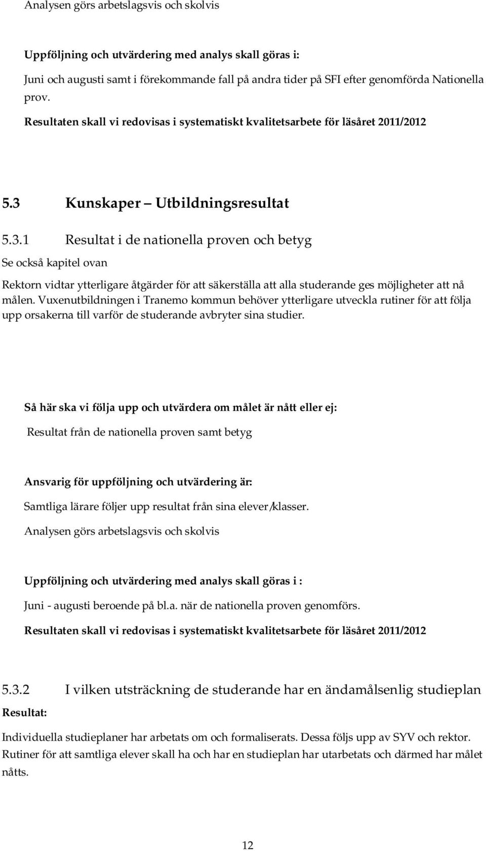 Kunskaper Utbildningsresultat 5.3.