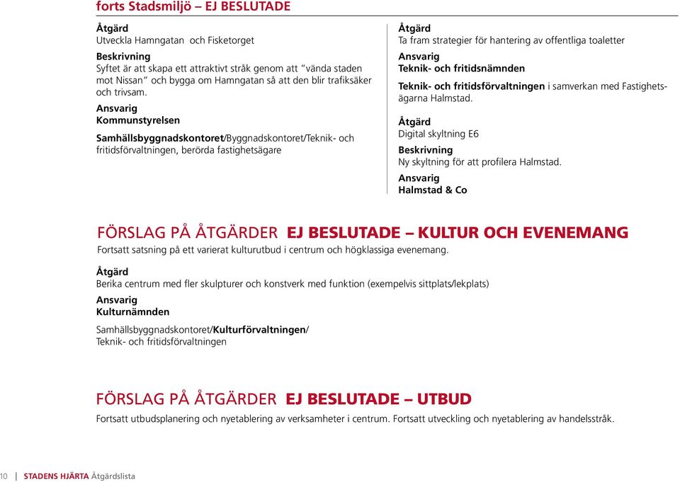 Samhällsbyggnads kontoret/byggnadskontoret/teknik- och fritidsförvaltningen, berörda fastighetsägare Ta fram strategier för hantering av offentliga toaletter Teknik- och fritidsnämnden Teknik- och