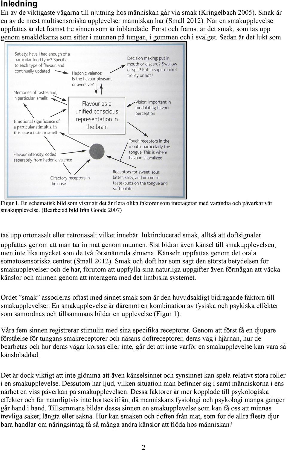 Sedan är det lukt som Figur 1. En schematisk bild som visar att det är flera olika faktorer som interagerar med varandra och påverkar vår smakupplevelse.