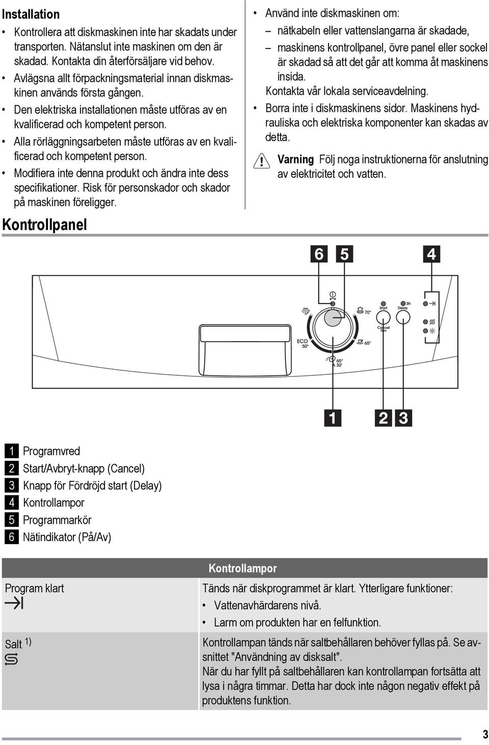 Alla rörläggningsarbeten måste utföras av en kvalificerad och kompetent person. Modifiera inte denna produkt och ändra inte dess specifikationer.