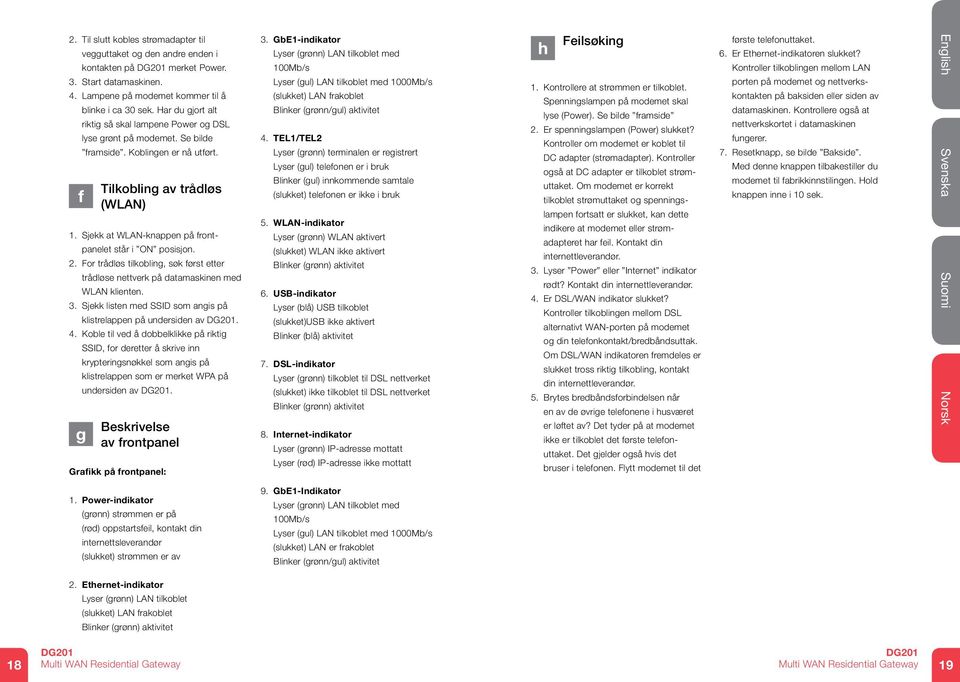 Sjekk at WLAN-knappen på frontpanelet står i ON posisjon. 2. For trådløs tilkobling, søk først etter trådløse nettverk på datamaskinen med WLAN klienten. 3.