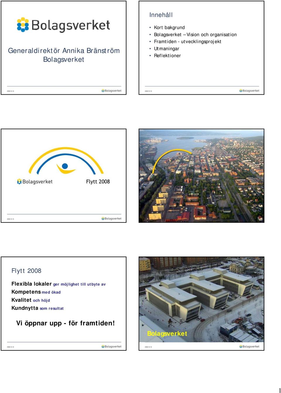 Reflektioner Flytt 2008 Flexibla lokaler ger möjlighet till utbyte av Kompetens