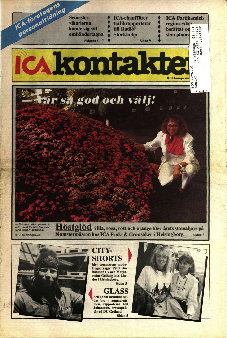 FOTO: INORtO ROSENtUNf> Höstglöd i lila, rosa, rött och orange blev årets storsäljare på blomstermässan hos ICA Frukt & Grönsaker i Helsingborg.