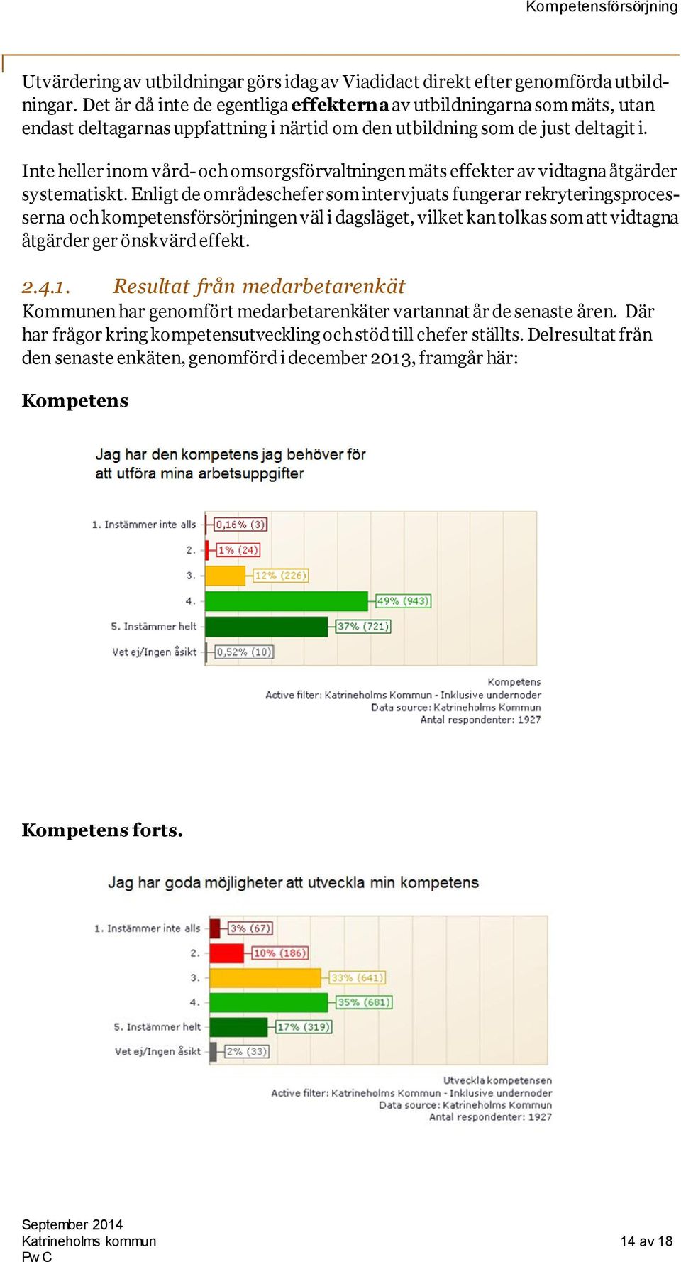 Inte heller inom vård- och omsorgsförvaltningen mäts effekter av vidtagna åtgärder systematiskt.