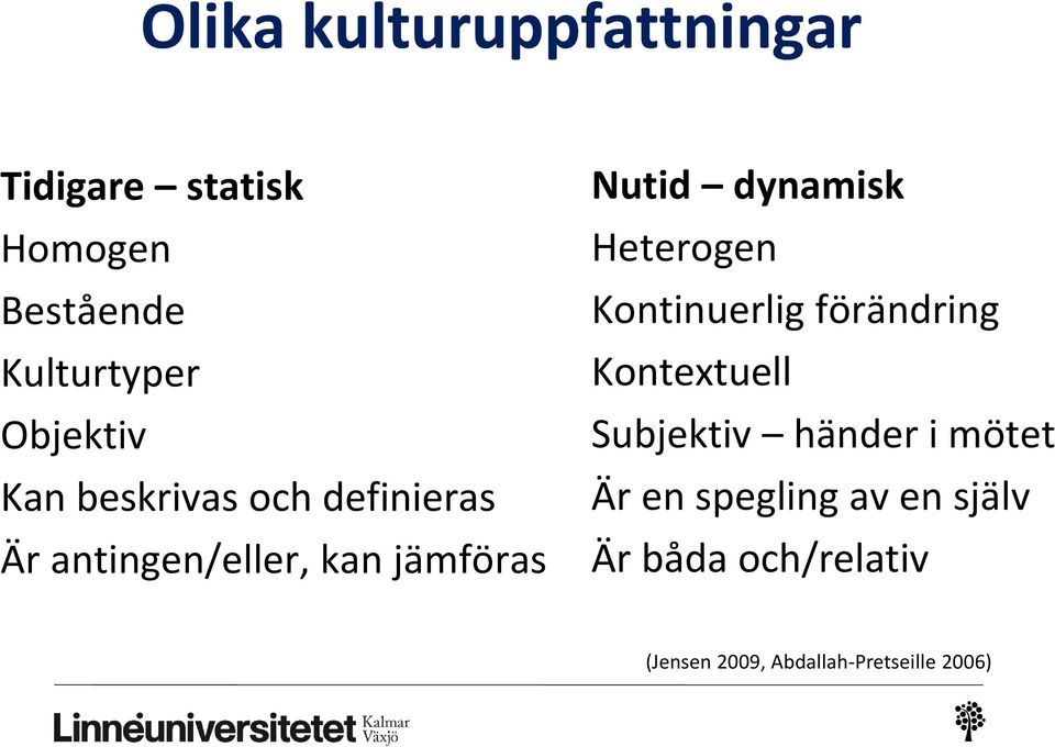 dynamisk Heterogen Kontinuerlig förändring Kontextuell Subjektiv händer i