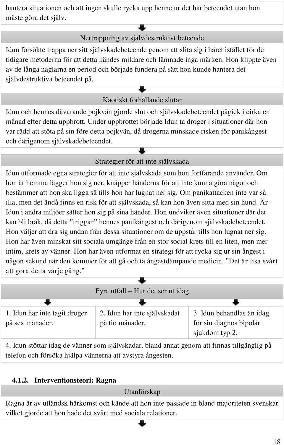 Hon klippte även av de långa naglarna en period och började fundera på ätt hon kunde hantera det jälvdetruktiva beteendet på.