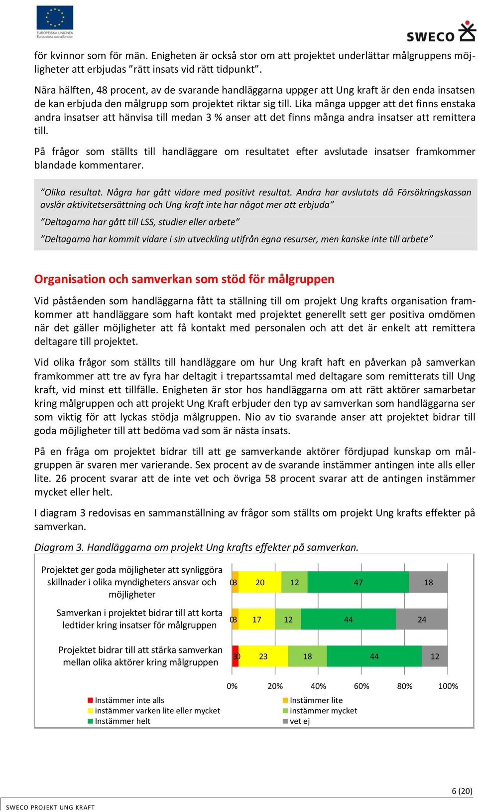 Lika många uppger att det finns enstaka andra insatser att hänvisa till medan 3 % anser att det finns många andra insatser att remittera till.