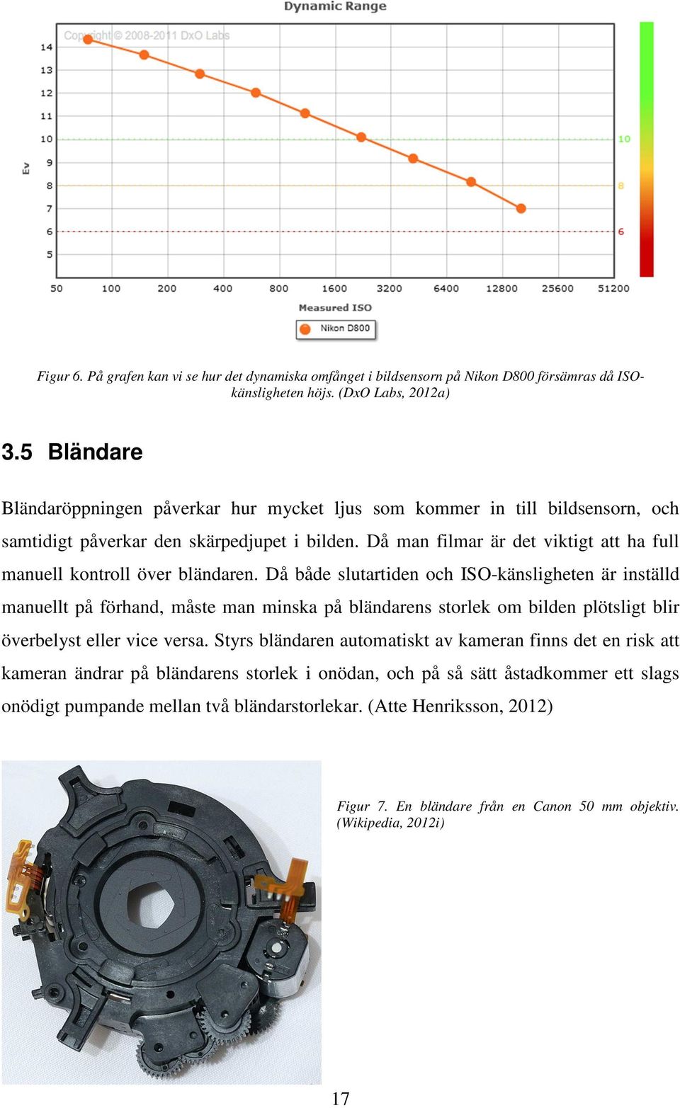 Då man filmar är det viktigt att ha full manuell kontroll över bländaren.